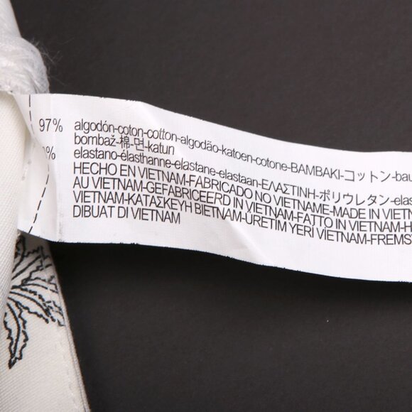 Zara Palm Tree Shorts Belted Stretch Tropical High Waist White Green Tan XS - Picture 9 of 10